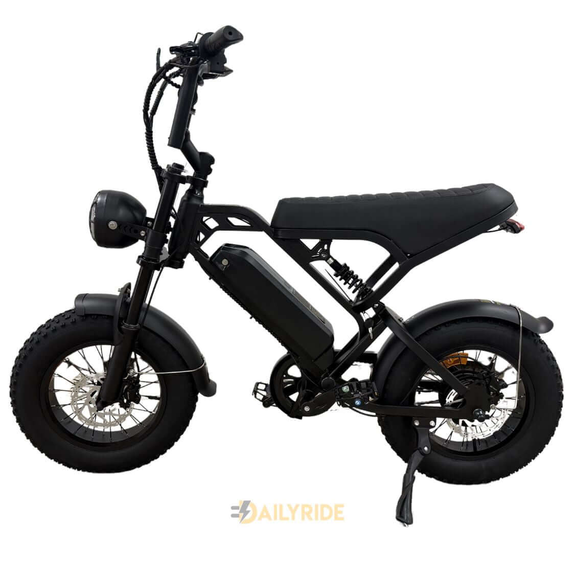 V20 Mini Fatbike – Kinderfatbike met Hydraulische Remmen & Gashendel - Zwart - Stoer, Veilig en Straatlegaal!